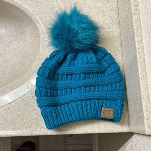 C.C Teal Beanie with Pom Pom